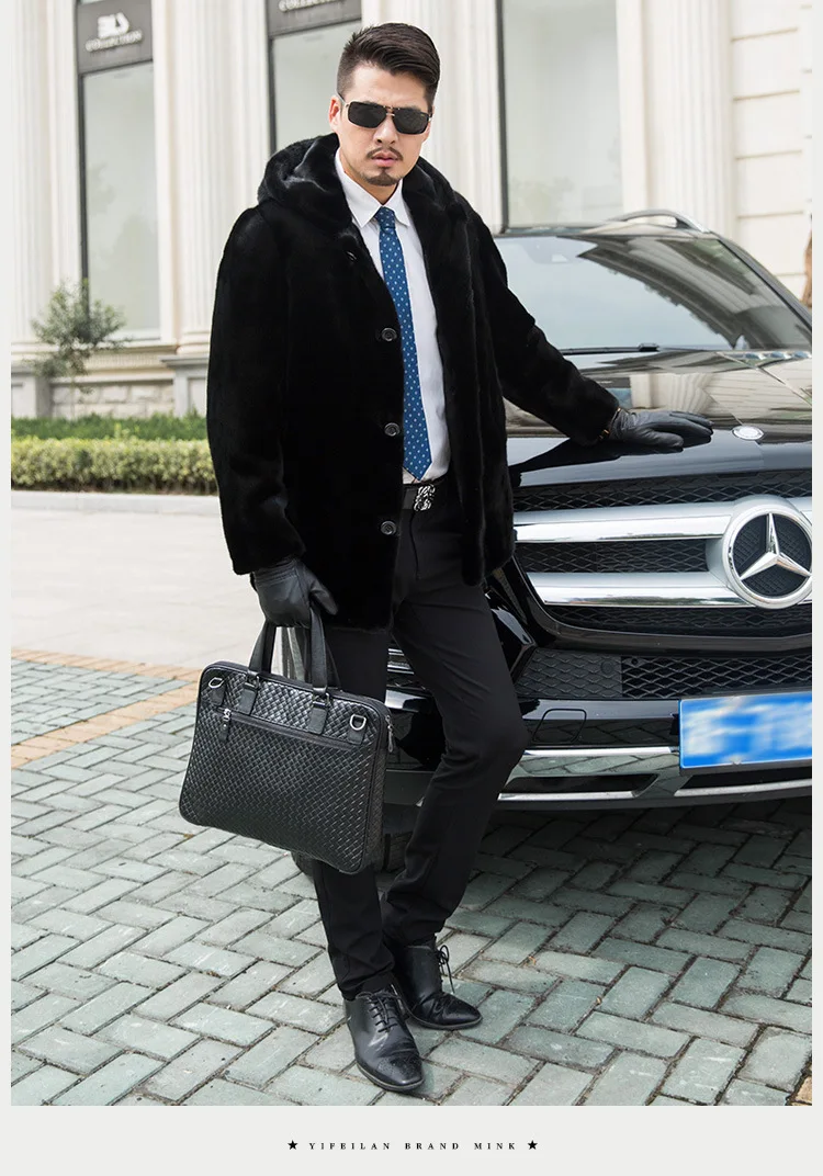 Роскошный мужской Тренч в деловом стиле из натурального меха норки, великолепные мужские пальто из натурального меха норки