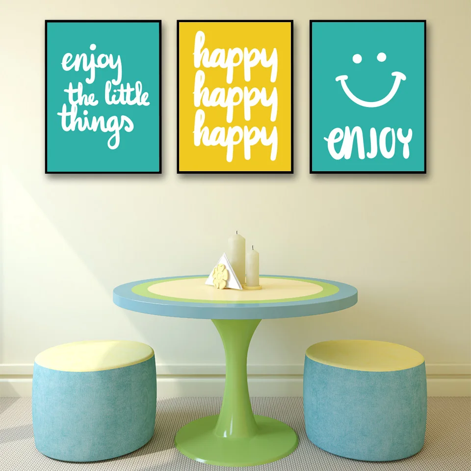 Nordic Abstract Letter Smiling Wall Pictures Wall Art Canvas Painting