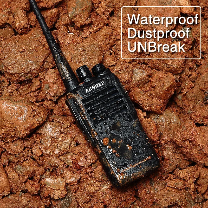 

ABBREE AR-W300 IP67 Waterproof Dustproof UHF 400-480MHz 2200mAh CTCSS/DCS DTMF VOX Function Walkie Talkie Professional Radio