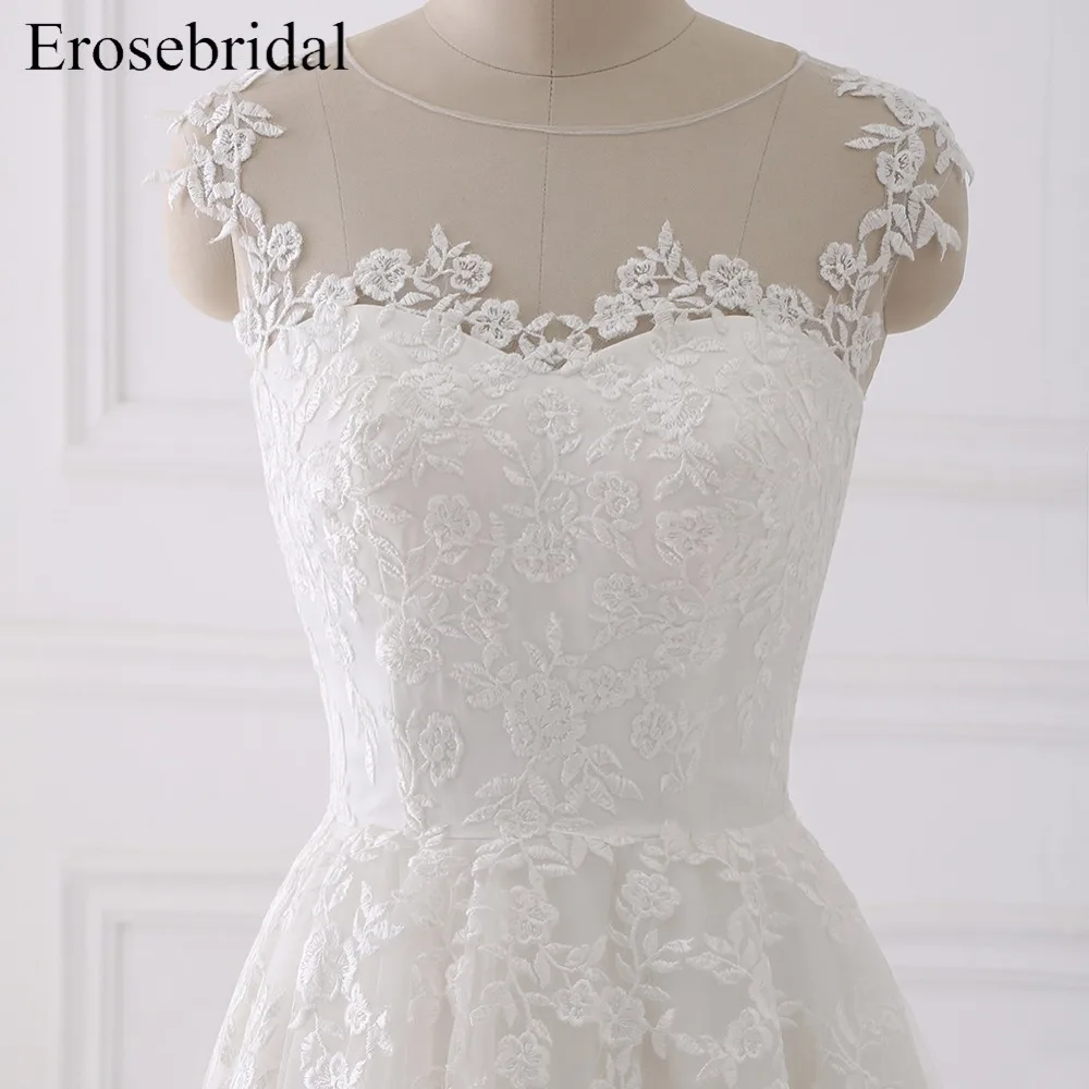 Простые Короткие линии свадебное платье 2018 Erosebridal богемское свадебное платье кружево низкая цена на молнии Vestido De Noiva