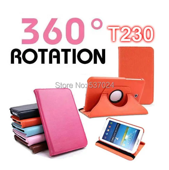 Best Offers New Rotary 360 Degree Rotating Folio Stand Rotation Leather Case Cover For Samsung Galaxy Tab4 Tab 4 7.0 T230 T231 T235 7"