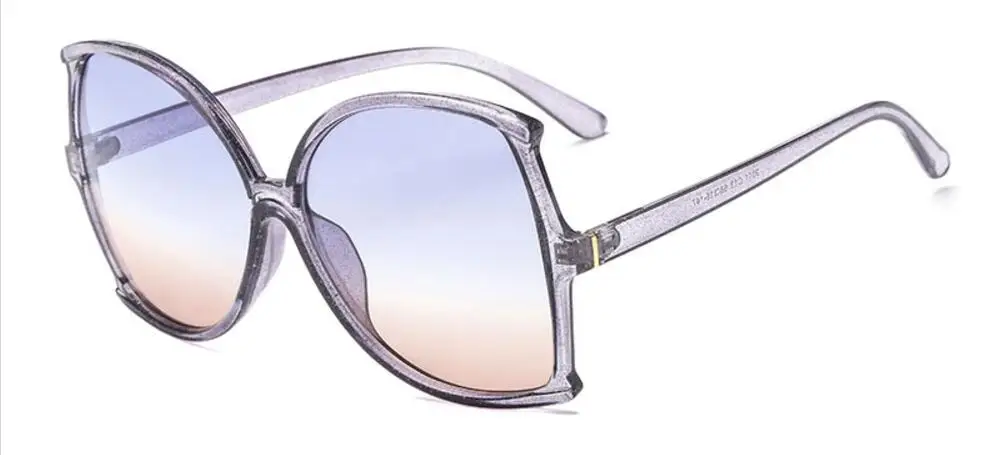 Большие солнцезащитные очки, дизайнерские, брендовые, Роскошные, для женщин, градиентные оттенки, прозрачная, цветная оправа, солнцезащитные очки, модные, негабаритные очки - Цвет линз: C7 blue frame blue