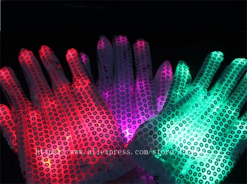 5 пар освние перчатки со светодиодами светящиеся мигающие цветные .