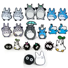 IVYYE Totoro Dusty Ball, модная аниме Сережка с героями мультфильмов, милые серьги-гвоздики с животными для женщин, девочек, детские ювелирные изделия, Рождественский подарок