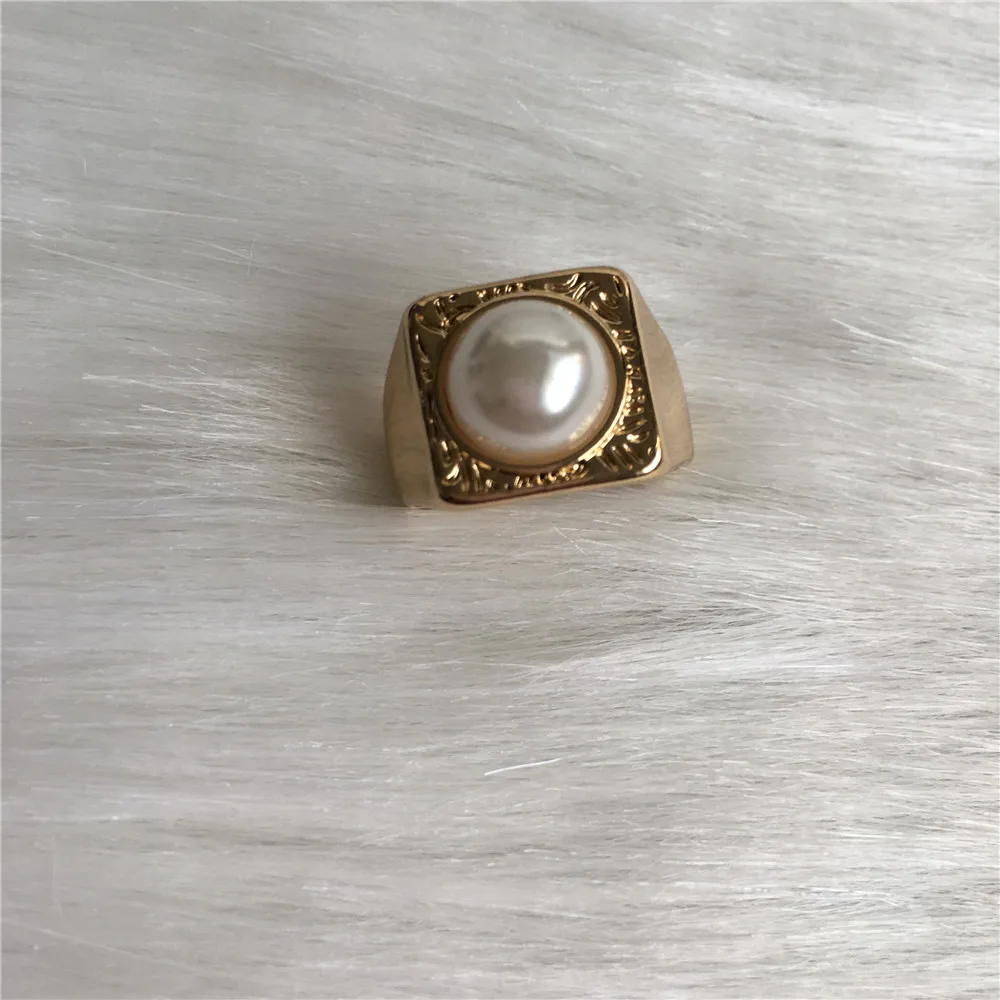 Повседневное женское кольцо золотое покрытие половина груша квадратное кольцо для женщин Девушка