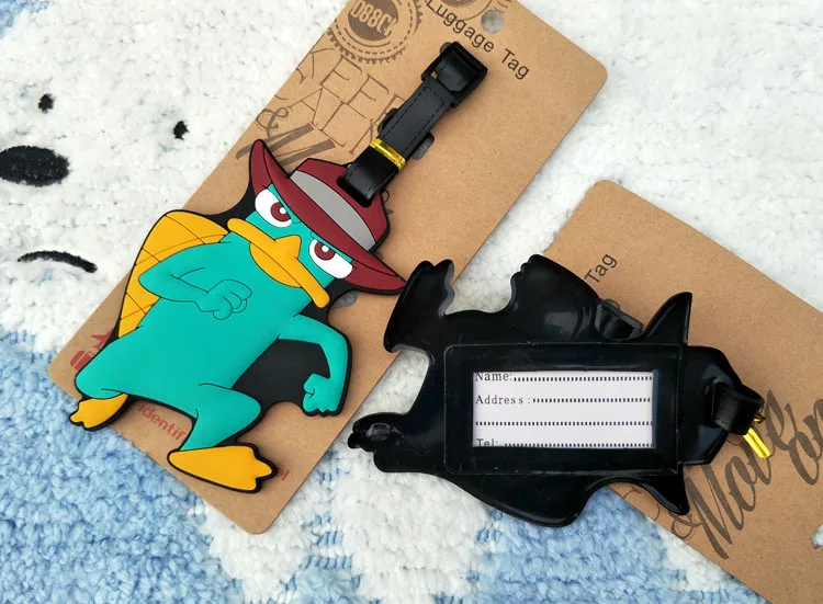 Perry the Platypus Мягкие Аниме фигурки Q мультфильм багаж ПВХ декоративный чемодан фигурка украшения метки игрушки новые подарки