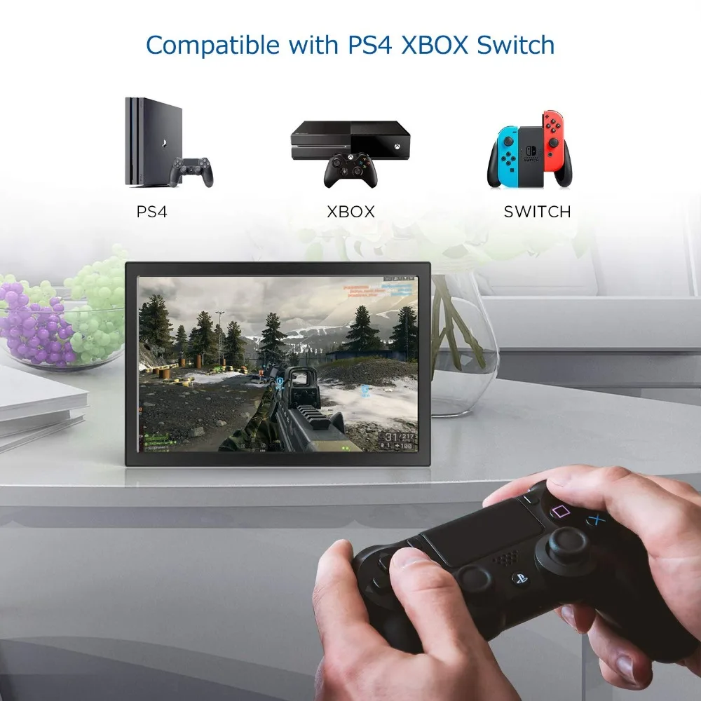  Monitor HD 10.1 inch 2K touch Screen portable 2HDMI IPS USB powered for PC ps4 raspberry pie win7 8