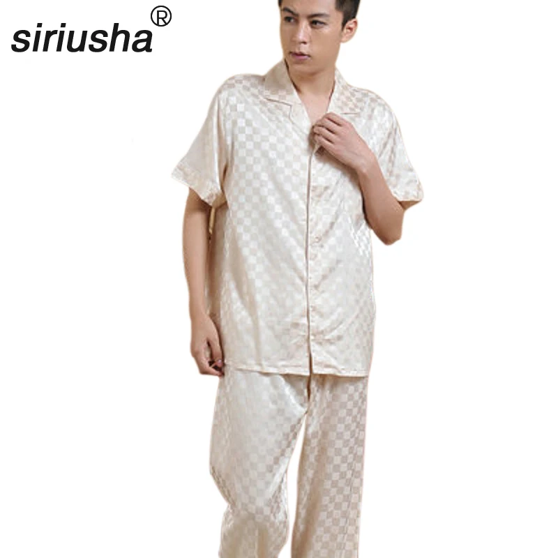 Sale Erkek Pijama Spring And Autumn Men's Long-sleeved Pajama Sets Cotton Thin Middle-aged Pajamas Male Home Service S95