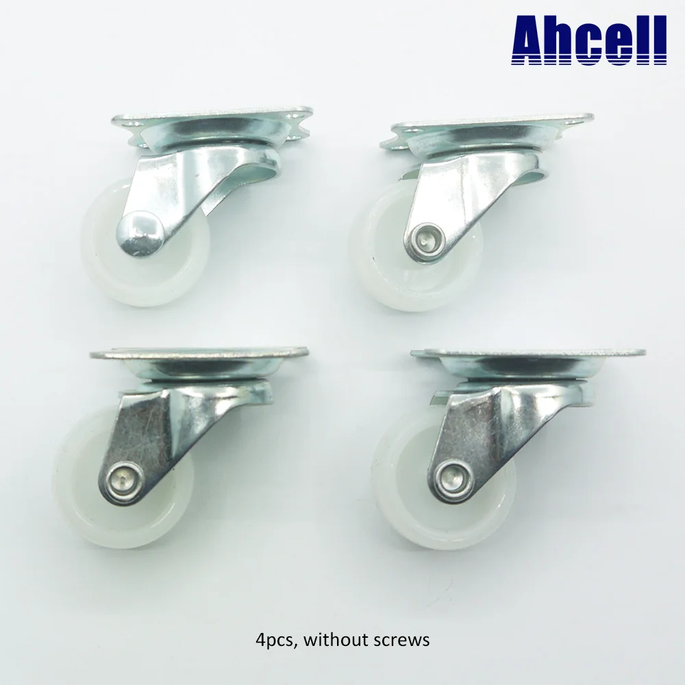 4 pçs 25mm mini roda 1 polegada pequeno rolo de náilon móveis estante gaveta castor flor rack mesa luz gabinete giratório rodízio-1