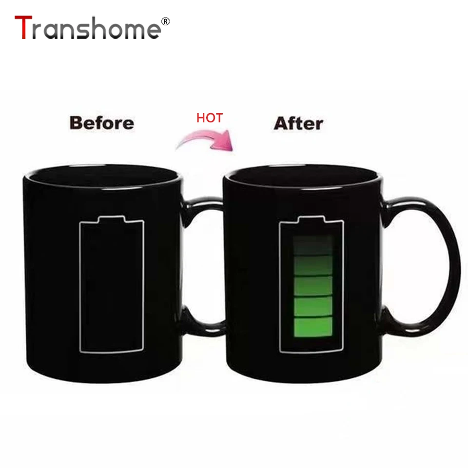 

Transhome Creative Color Change Mug Coffee Cup Porcelain Tea Mugs Ceramic Cups For Coffee Travel Cup Portable Coffee Mug