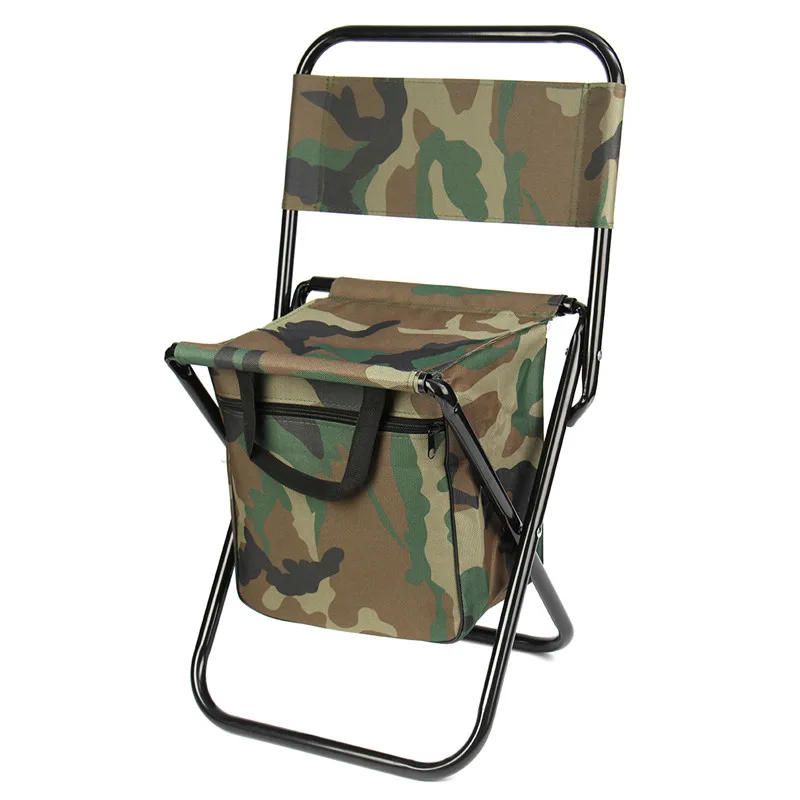 

Portable Fishing Cair with Zipper Bag & Back Rest High Quality Camouflage Oxford Cloth Fishing Bag pesca Accessories Chairs