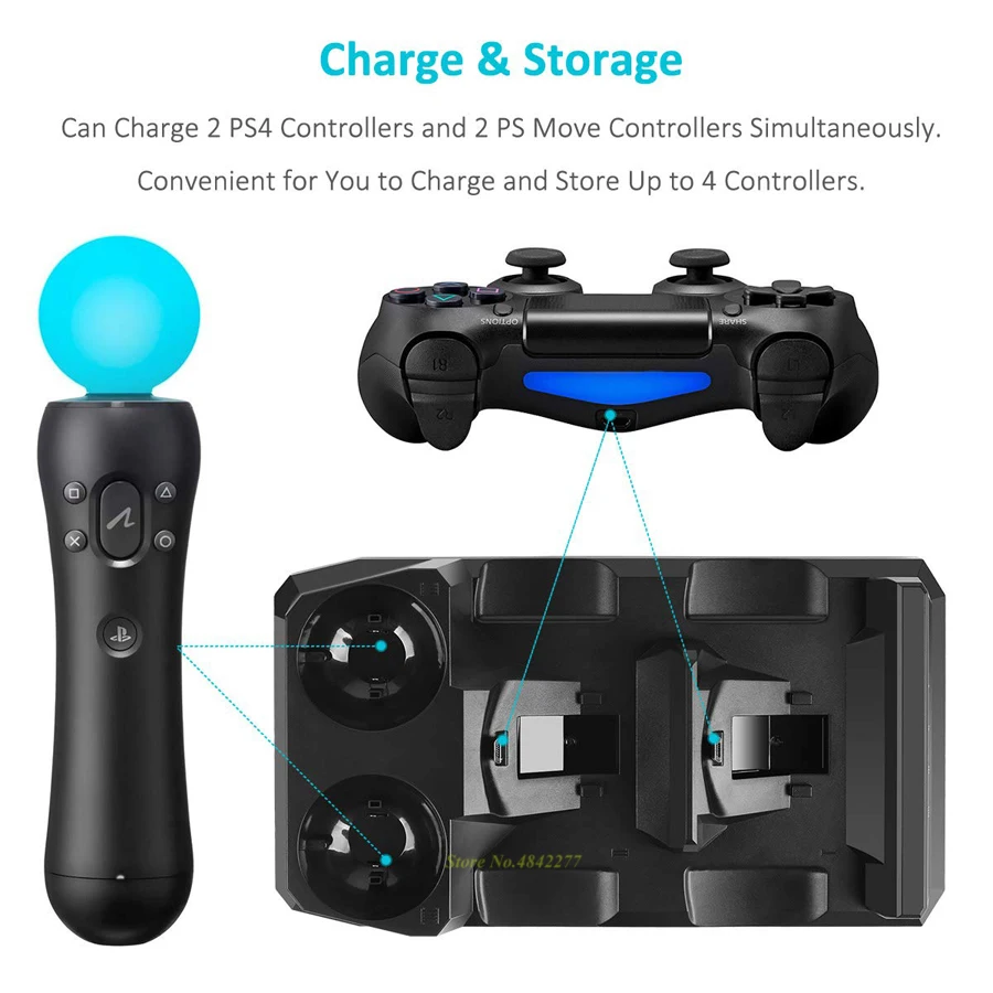 Джойстик Slim Pro PS Move для PS4 2019 шт. зарядная док станция 4 игры|Зарядные устройства| |