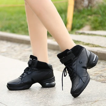 

B201 Air Cushion Good Quality Genuine Leather Black Jazz Dance Shoes Zapatilla de deporte Dancing Sneakers For Women