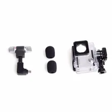 Lado abierto esqueleto caso de viviendas + kit adaptador + micrófono para gopro hero 4 3 + 3