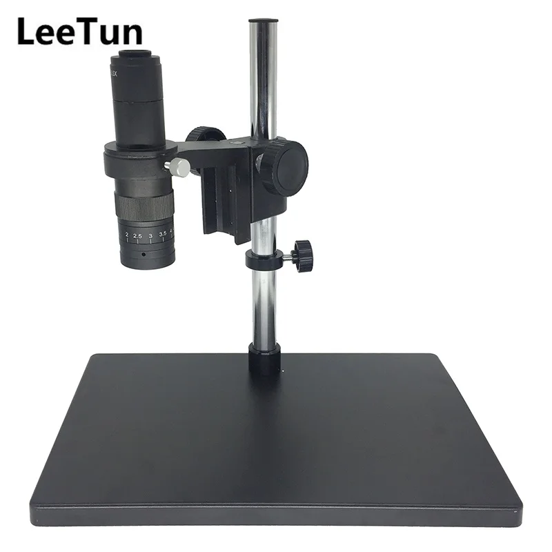 

Big Size Heavy Duty Adjustable Boom Large Stereo Arm Table Stand 50mm Ring Holder with 0.5X 10-180X Zoom C-Mount Lens