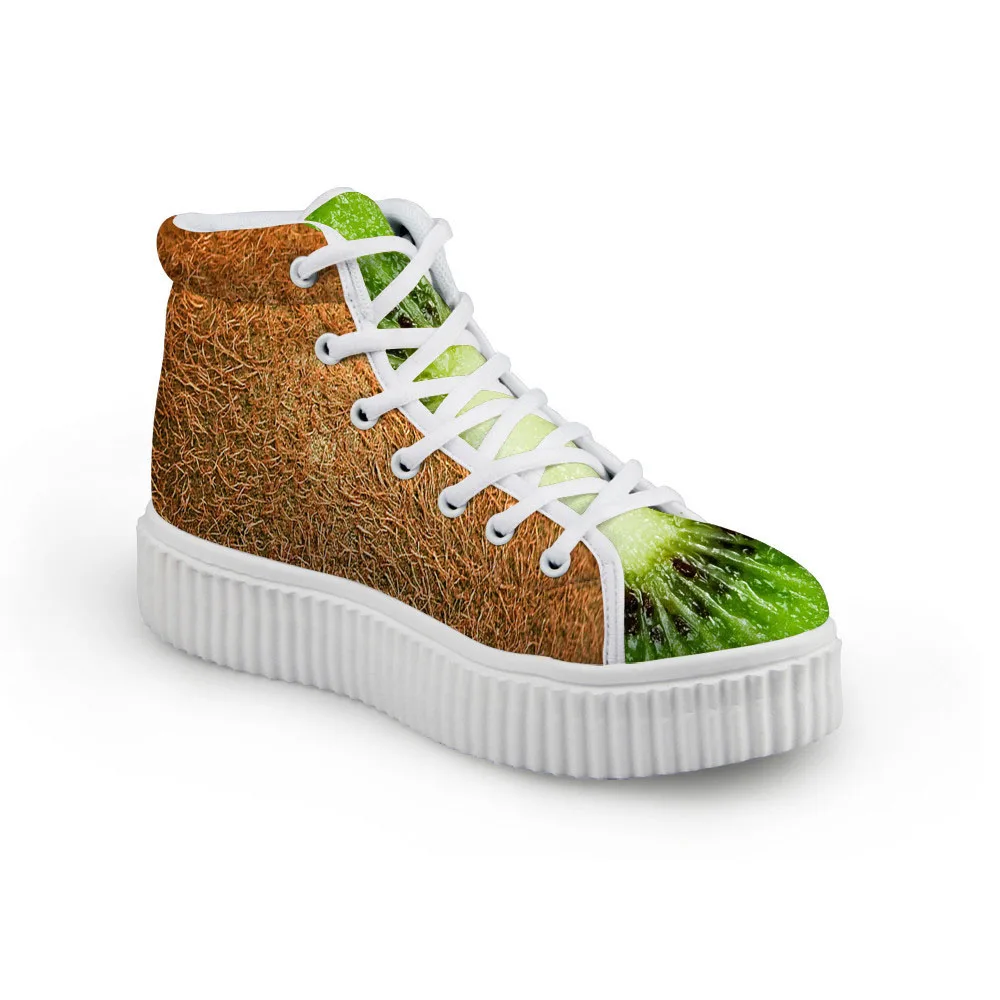 WHEREISART/Женская обувь на платформе сезон весна фрукты клубники принт кроссовки с