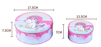 

New Fashion Cartoon Tin Storage Box Unicorn Floral Cookie Cakes DIY Cute Tin Storage Box For Children Gifts Dessert Storage Box
