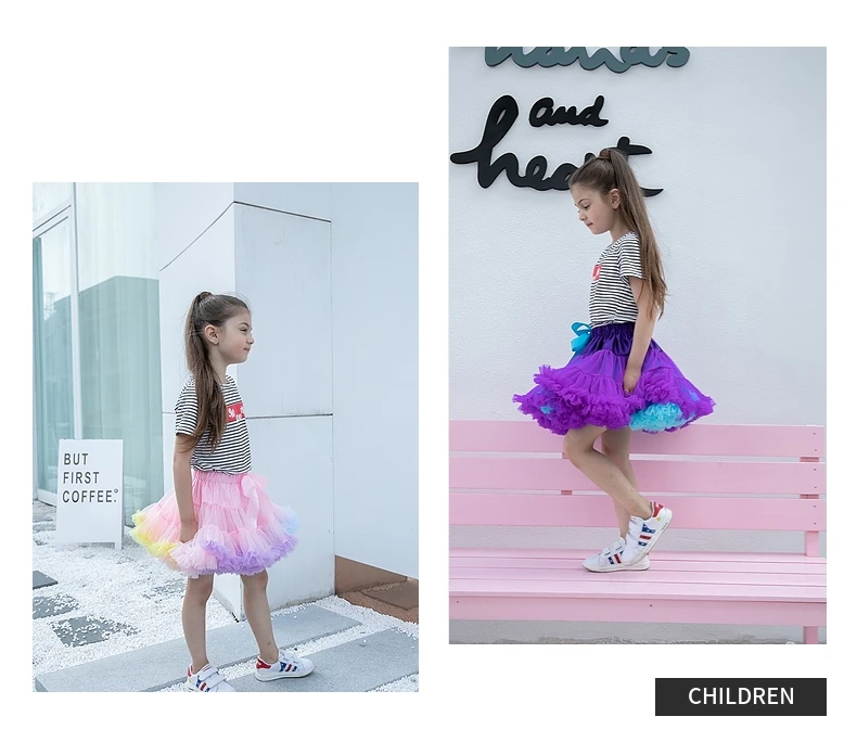 Пышные однотонные шифоновые юбки-американки для маленьких девочек Детские Балетные танцевальные юбки-пачки
