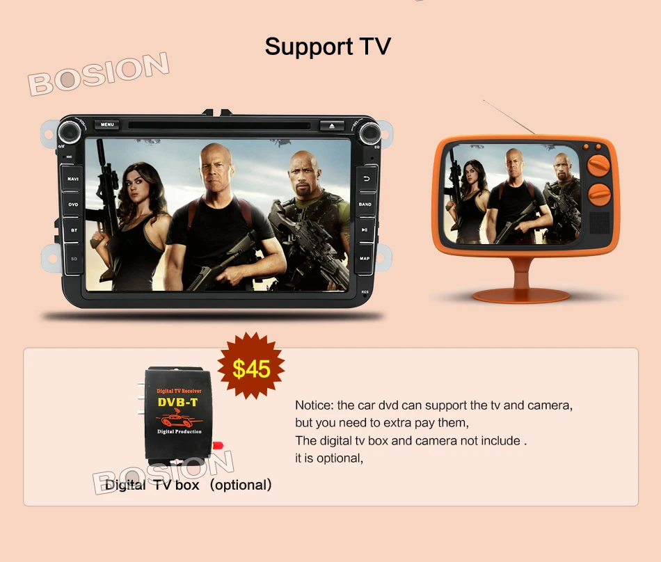 Sale Hot Sale 2 DIN Car DVD for VW JETTA GOLF MK5 MK6 GTI PASSAT B6 POLO SKODA Fabia GPS Navigation Radio USB/SD PC country map 22
