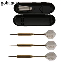 3 шт./кор. Профессиональный 27g Сталь дротики с игольчатым наконечником, 25g латунь(корпус и Алюминий+ Пластик валы& хорошее стабильный Перелёты прямые Дротика