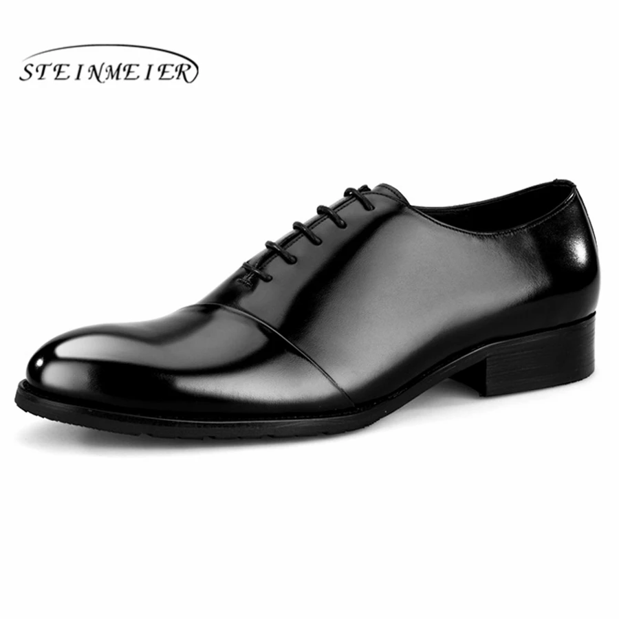 

Mens formal shoes leather oxford shoes for men dressing wedding men's brogues office shoes lace up male suit shoes black 2019