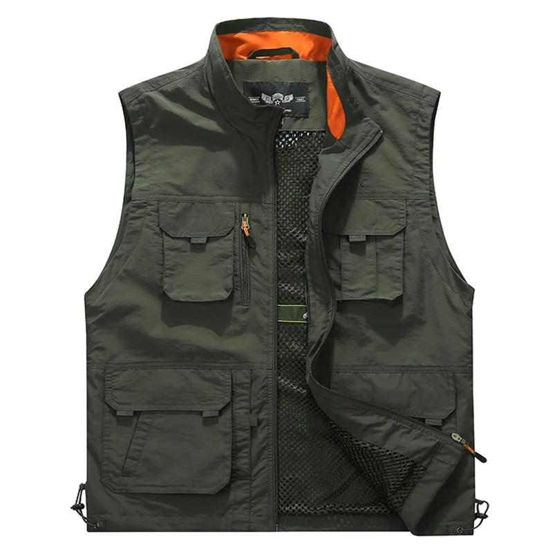 

Fashion Vest Men Casual Waistcoat Summer Autumn Sleeveless Men Vest Multipockets Military Jacket Breathable chalecos para hombre