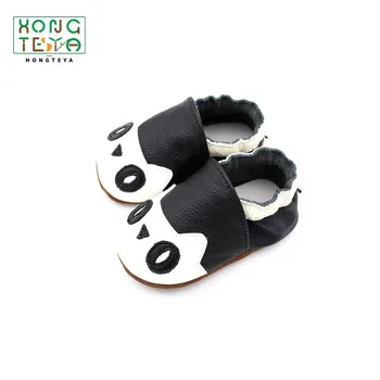

Baby Boys Girls Shoes New Skid-Proof panda style Genuine Leather Infant toddler Moccasins Slippers soft bottom First Walkers