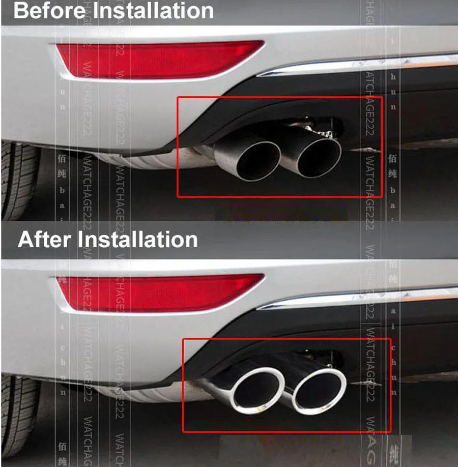 2 шт. наконечник выхлопной трубы из нержавеющей стали для VW PASSAT B6 3C 2005~ 2010/CC 2009~ 2012/EOS глушитель хвостовой трубы Конец выхлопной трубы хромированная накладка
