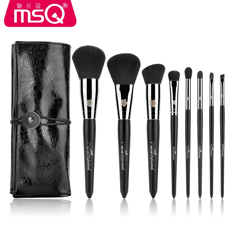 

MSQ 8pcs Makeup Brushes Set Powder Foundation Eyeshadow Eyeliner Lip Brush Tool artificial fiber brush wood handle brush