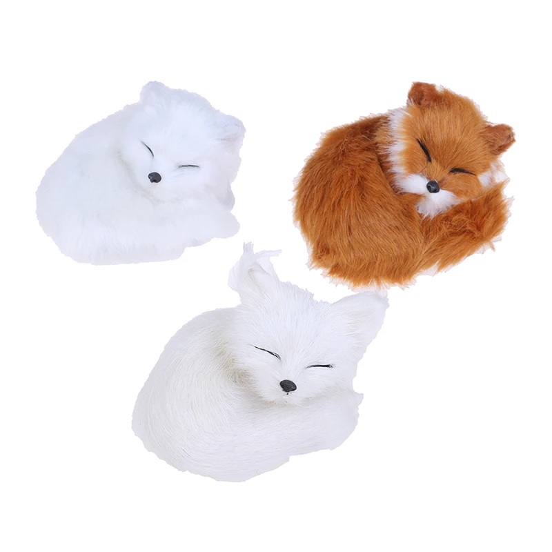 Simulation fox ornaments for home decoration furs plush toy Birthday Gift Polyethylene Furs Squatting Model Toys new | Игрушки и хобби