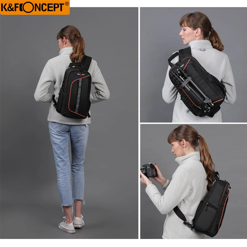 K&F Concept Sling Messenger Backpack Big Capacity Camera bag with Rain