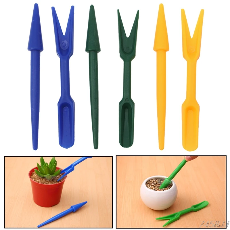 2Pcs/Set Plastic Garden Seeds Widger Seedlings Dibber Transplanting