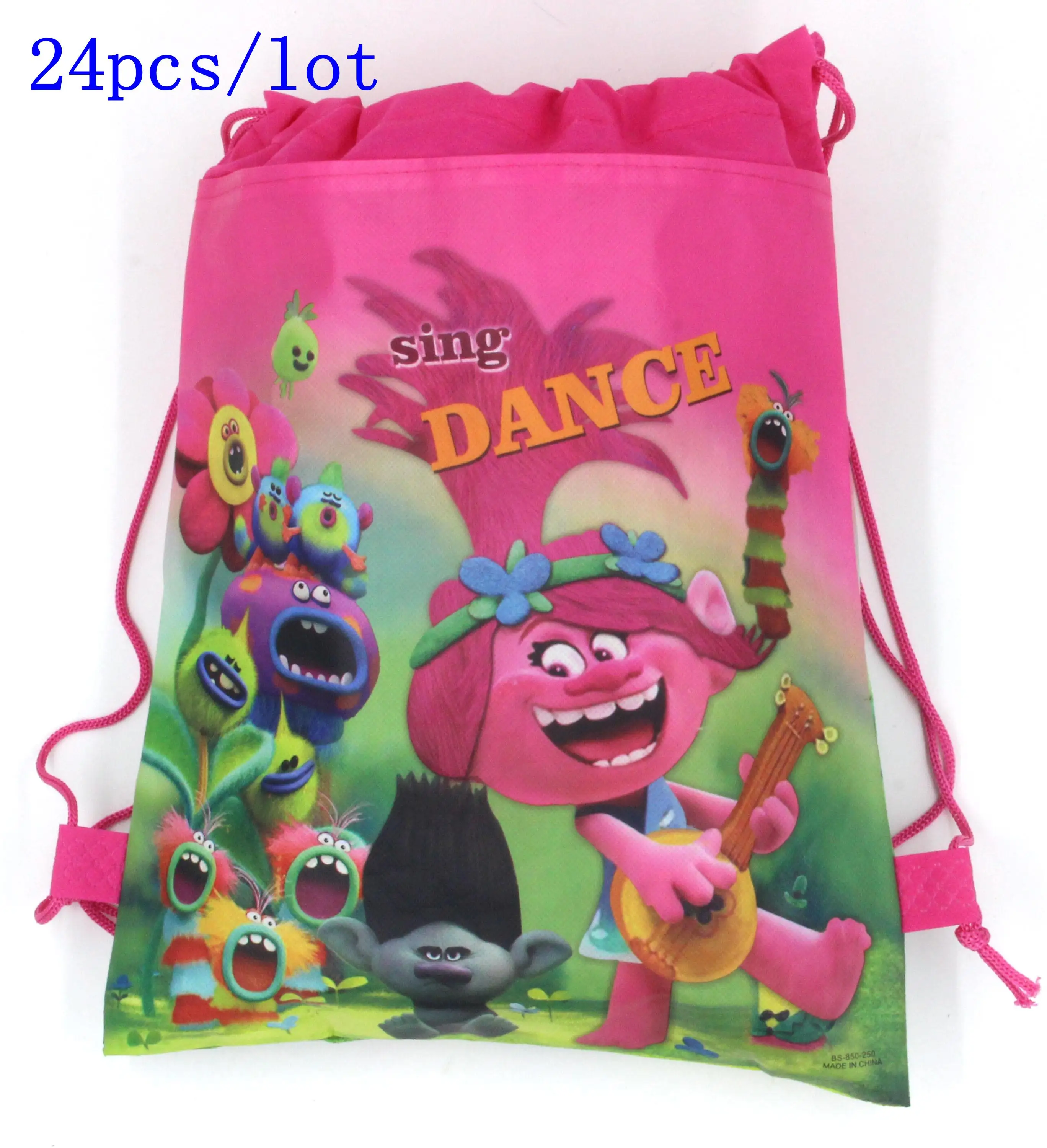 

6pcs/12pcs/24pcs Trolls theme boy like birthday party non-woven backpack drawstring bag children party decoration gift bag
