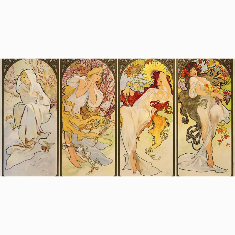Пляжное полотенце Alphonse Mucha подгонянное из микрофибры с принтом сушка ванной