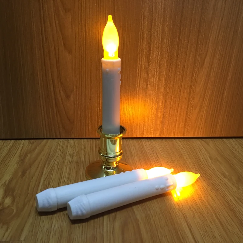 Set of 12 Battery Operated Taper Candles With Timer(6 Hours on,18 Hours