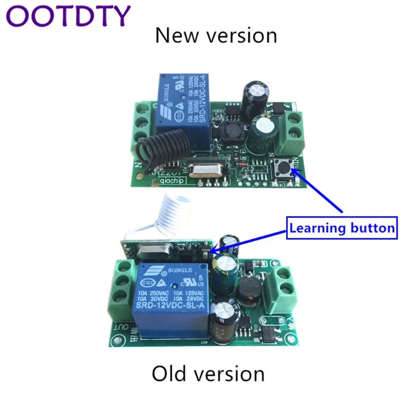 AC 220V 1CH RF 433MHz беспроводной пульт дистанционного управления модуль обучения код реле
