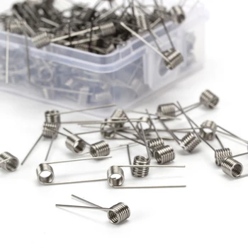 

Coil Father 1000pcs/lot Pre-built NI80 SS316 Premade Coil 22 24 26 28 DIY Heating Alien Clapton Wire For E Cigarette Rda