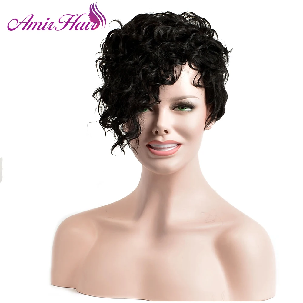 

Amir Afro Kinky Curly Wig Synthetic Hair Short Black Wigs for African Women Heat Resistant Hair African American Wigs Cosplay