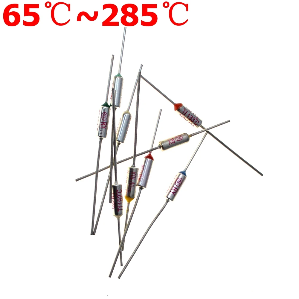 

65C~285C 70C 84C 100C 130C 145C Celsius Degree 10A 250V Micro Mini Electrical Thermal Fuses Temperature Fuse Thermal Cutoff