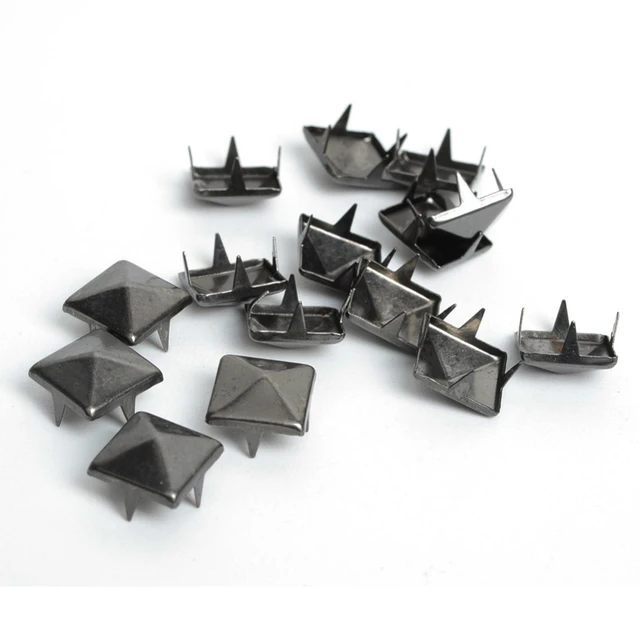 100pcs 12mm Square Pyramid Studs Spots Punk Rock Spike Studs Leathercraft  silver - AliExpress