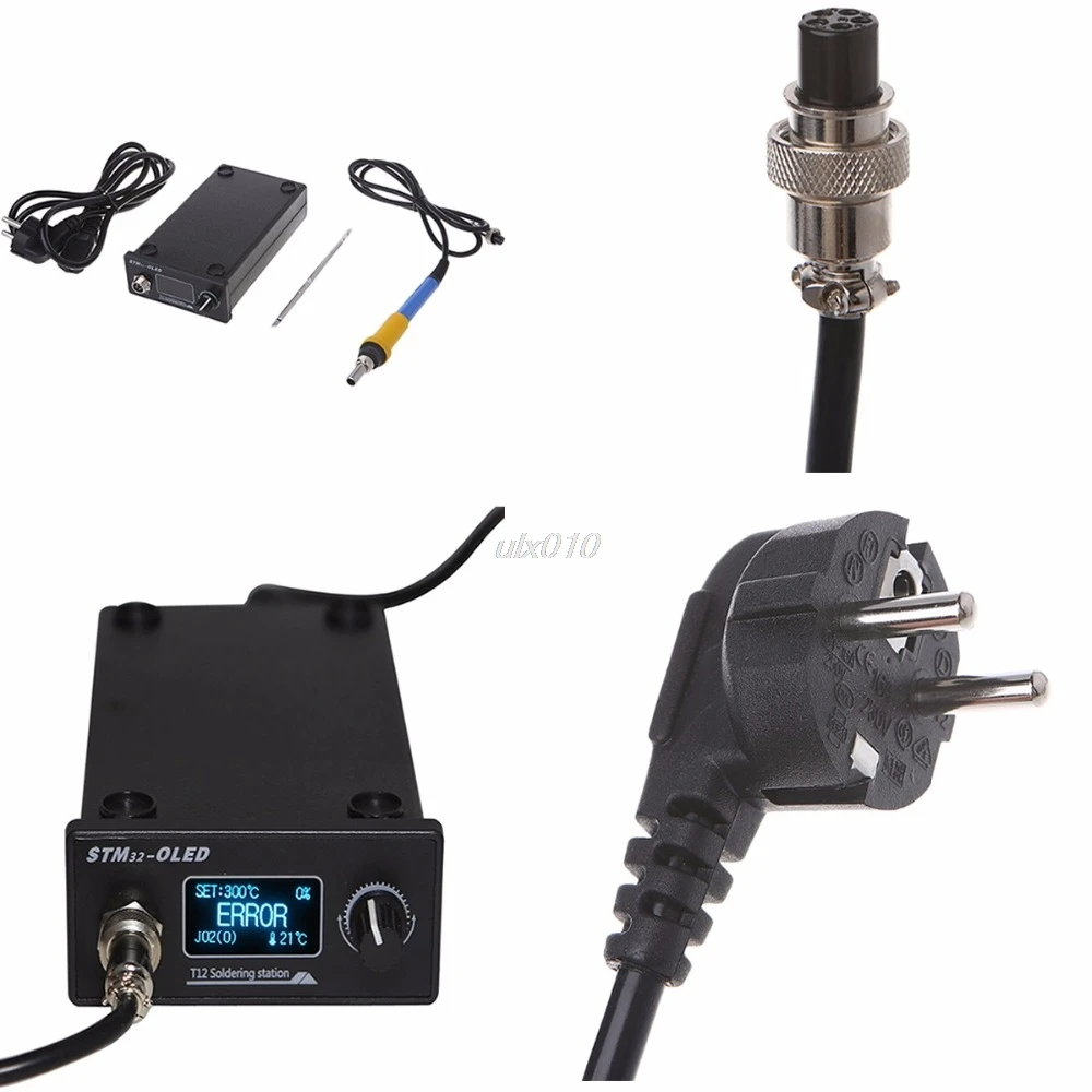 

EU Plug T12 Soldering Iron station STM32 OLED Solder Tools electronic Welding July1 Drop ship