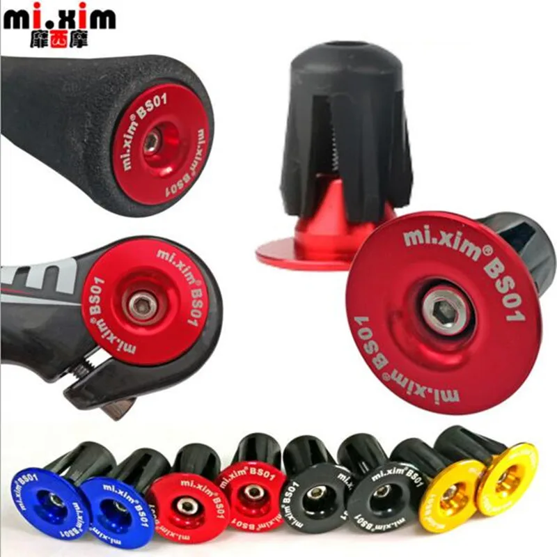 

1 Pair Bike Handlebar End Plugs MTB Road Bicycle Cycling Aluminum Handlebar GripHigh Quality Handle Bar Cap Stoppers 6 Colors