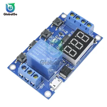 

10pcs/Lot DC 6-30V Support Micro USB 5V LED Display Automation Cycle Delay Timer Control Off Switch Delay Time Relay 6V 9V 12V