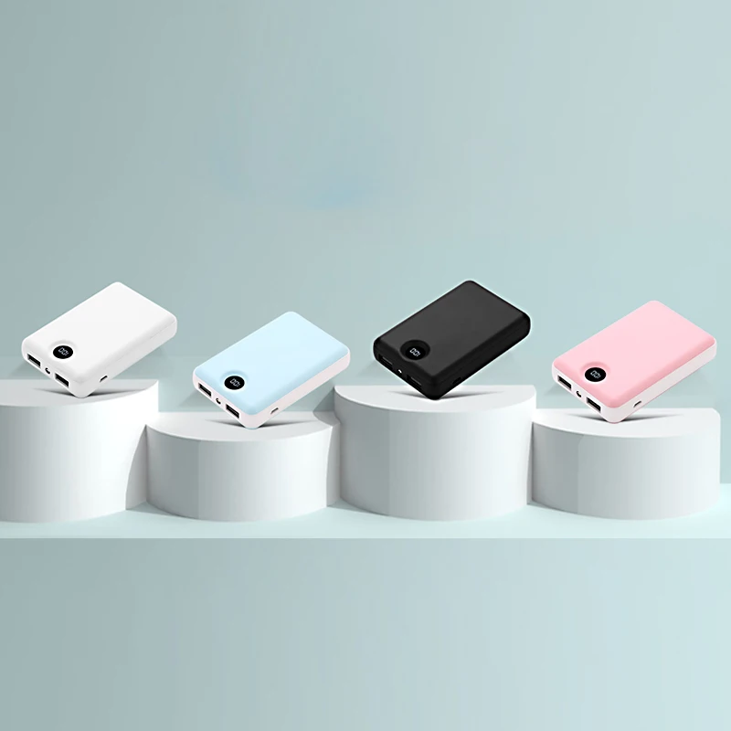 10000 мА/ч Мини Внешний аккумулятор со светодиодный 2 usb портами Быстрая зарядка внешний аккумулятор зарядное устройство для iPhone Xiaomi samsung