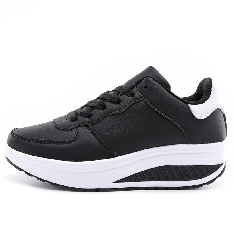 Летние кроссовки; женские кроссовки; Basket Femme tenis feminino; обувь на танкетке; женские белые кроссовки; черные; zapatos de mujer - Цвет: black