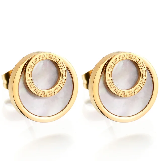 Lose Money Promotion Fashion Brand Stainless Steel S Earrings Lose Money Promotion Fashion Brand Stainless Steel S Earrings Gold Color Engraving Stud Women