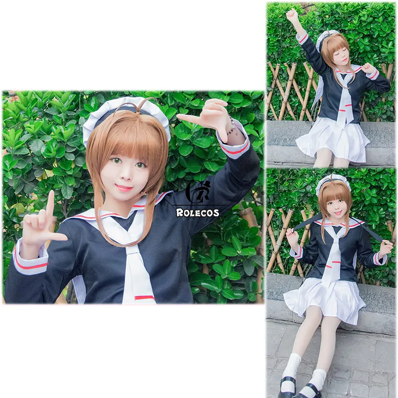 Косплей костюм сакуры ROLECOS Cardcaptor косплей КИНОМОТО школьная форма для девочки с