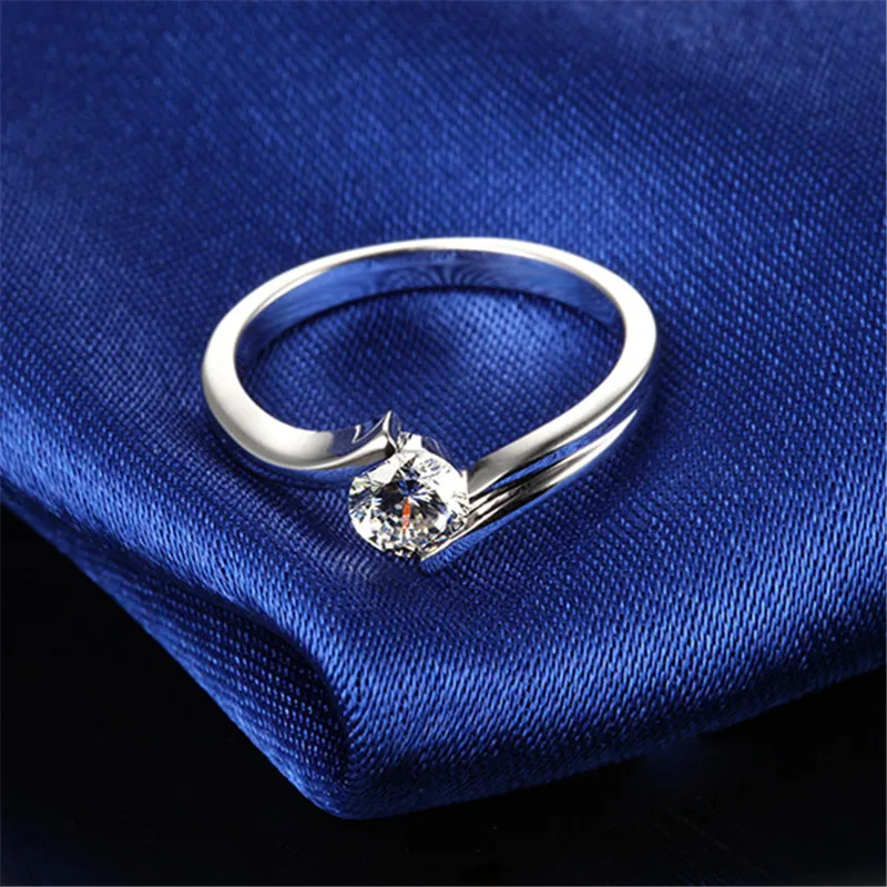 0.5Ct 5 0 мм тестовое положительное кольцо из моиссанита с бриллиантом