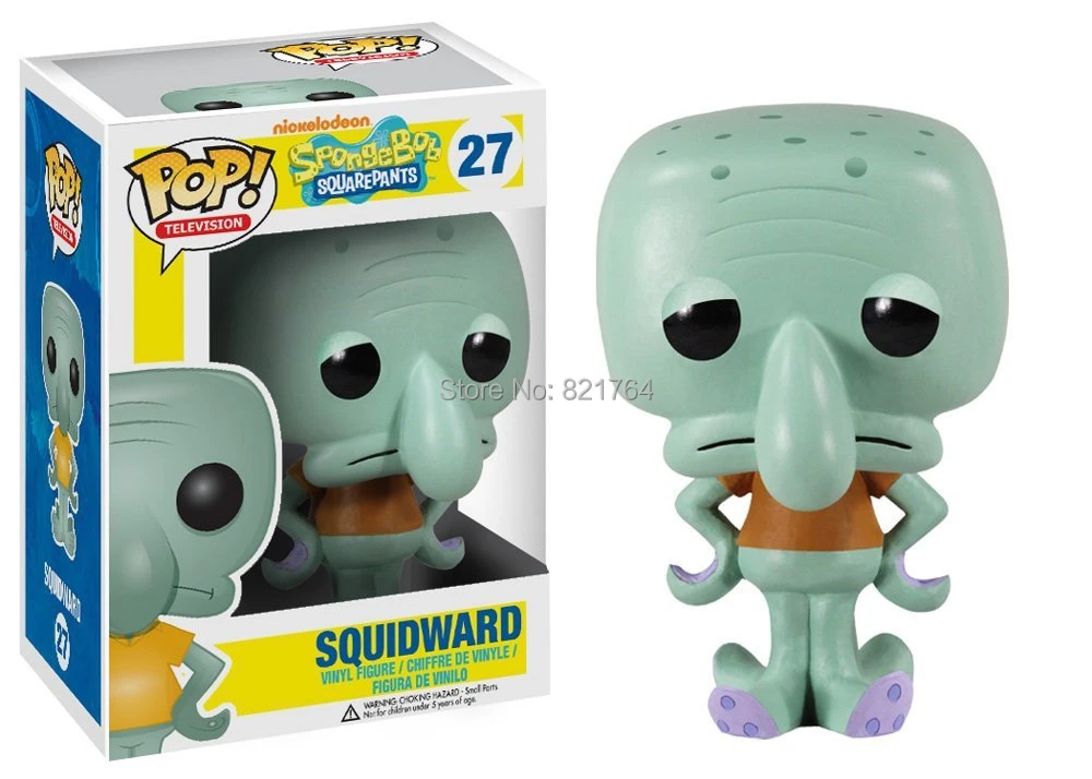本物のファンコ ファンコpop 3 75 フィギュアスポンジボブsquidward触手mr Krabsビニールフィギュア ポップファンコフィギュア 車のおもちゃ Pop Funko Funko Popvinyl Figure Aliexpress