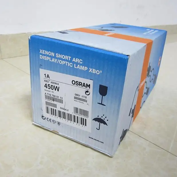 OSRAM XBO 450 Вт/4 ксеноновая короткая дуговая лампа 450 Вт, NAED код 69244-2 дисплей оптическая лампа, XBO450W/4